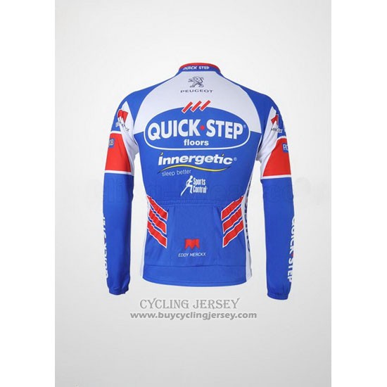 2011 Jersey Quick Step Floor Long Sleeve White And Sky Blue